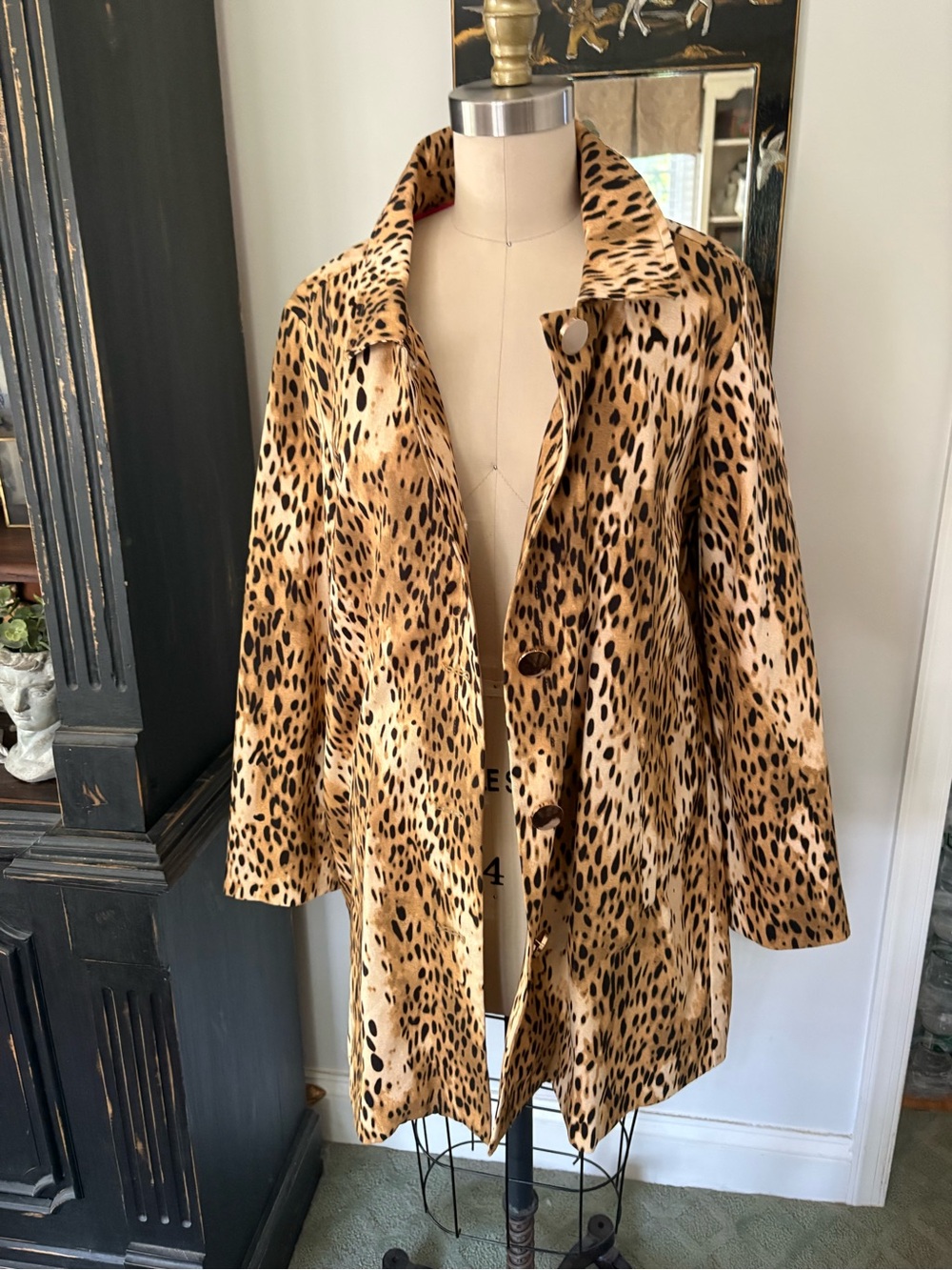 Leopard print coat size M
